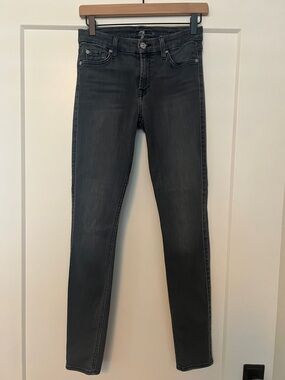 7 For All Mankind Black Skinny Jeans